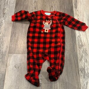 Pekkle Red and Black Plaid Kids One Piece